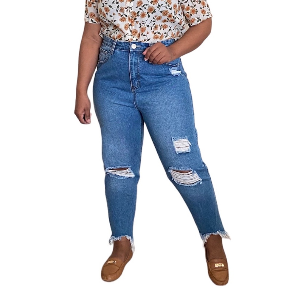 Nasty Gal Jeans High Rise Distressed